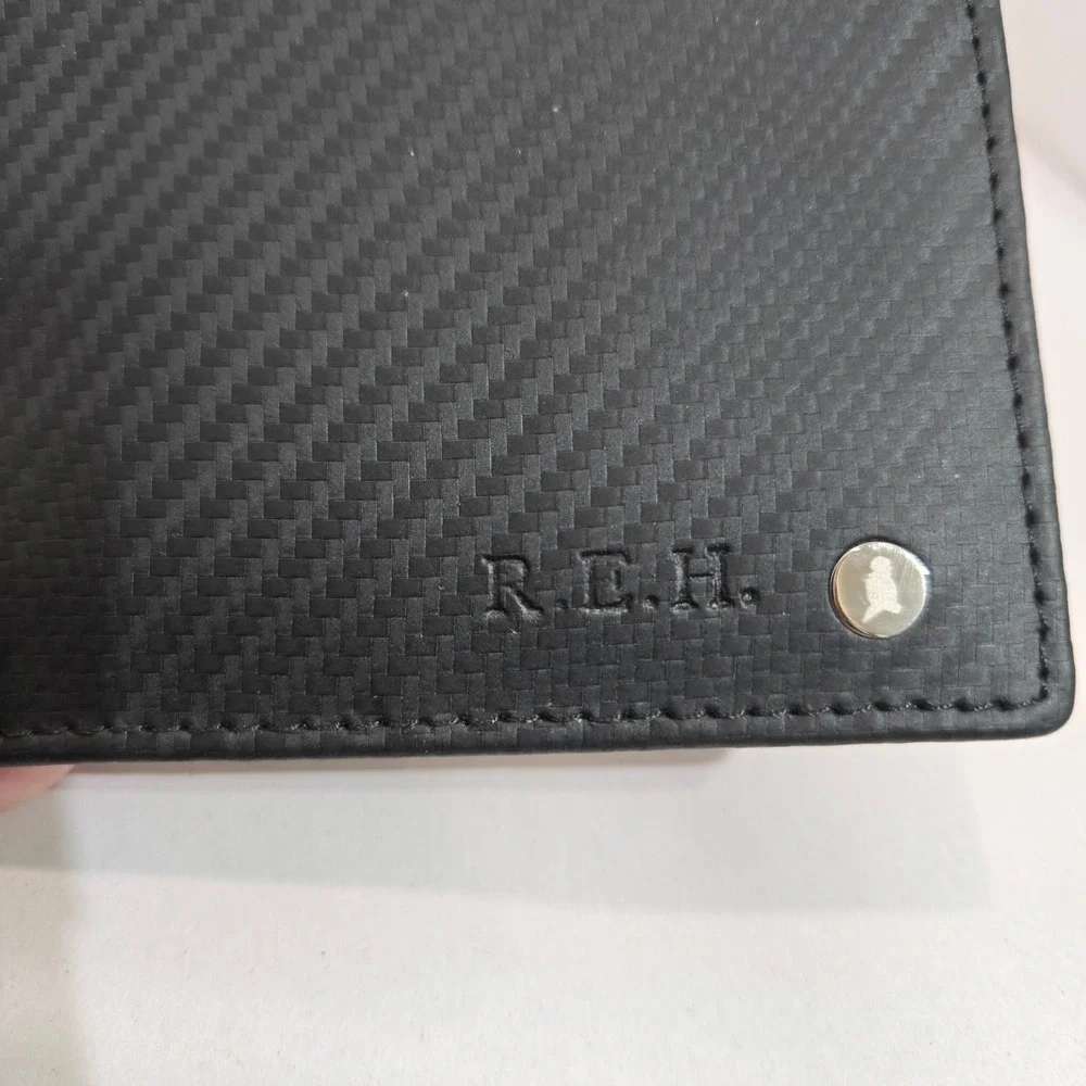 NWT Gianni Conti Bifold Wallet Black Italian Leather Monogrammed #1422